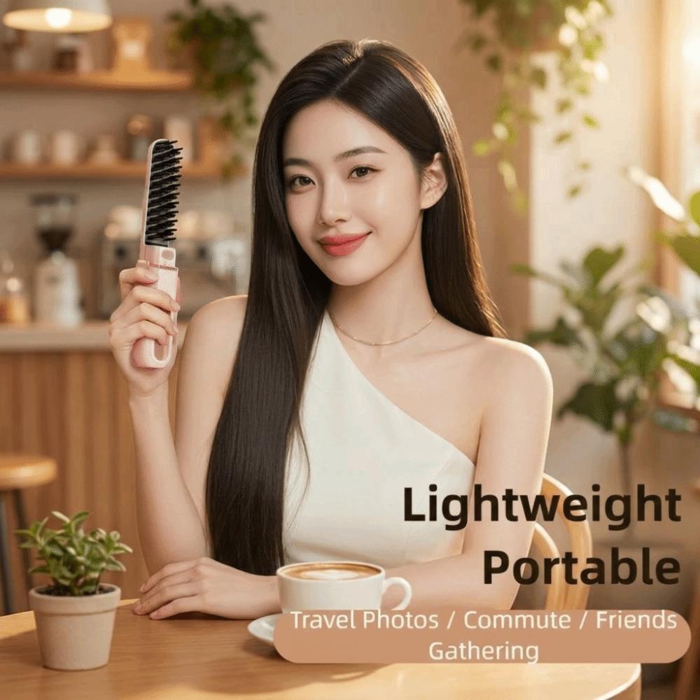 Wireless Electric Hair Straightener LCD Display Hair Styling Iron Hair Care