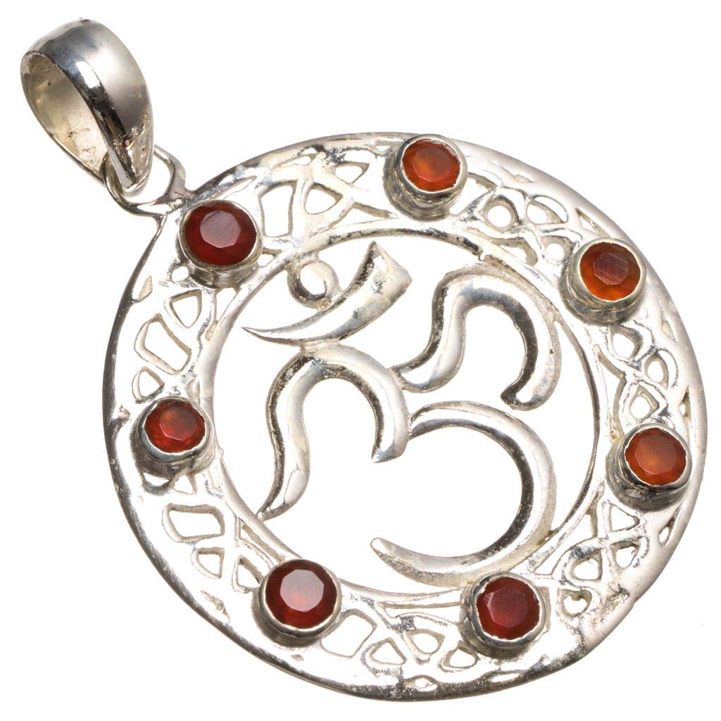 

StarGems Natural Carnelian Handmade Unique 925 Sterling Silver Pendant 1 1/2 T0913