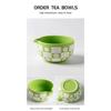 Checkered Sakura Pattern Matcha Whisk Stand Ceramic Green Tea Maker Cup  for Tea Set Accessories