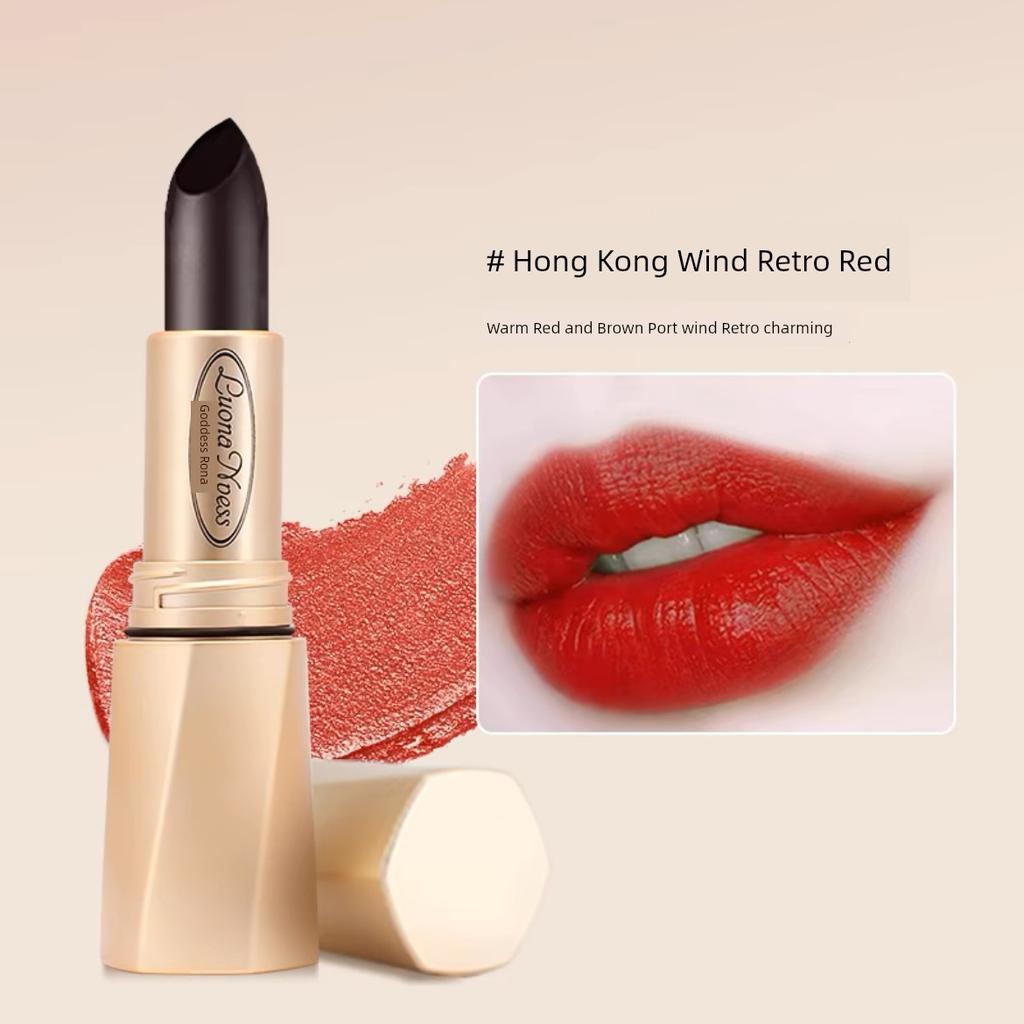 Rona Goddess Black Magic Secret Solid Color Lipstick No Stain On Cup Moisturizing Non-Fading Essence Lip Guard Fade Lip Lines