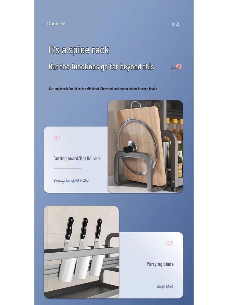 Multi-Layer Countertop Spice Rack & Utensil Holder