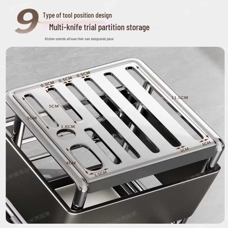 UO-SO Stainless Steel Multi-Function Knife & Chopping Board Rack