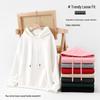 Hua Cotton Drop Shoulder Double Hood Sweatshirt - 300g Casual Solid Color Loose Fit (681)