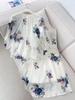 2026 Gentle Style Women's Floral Tencel Linen V-Neck Top & Skirt Set