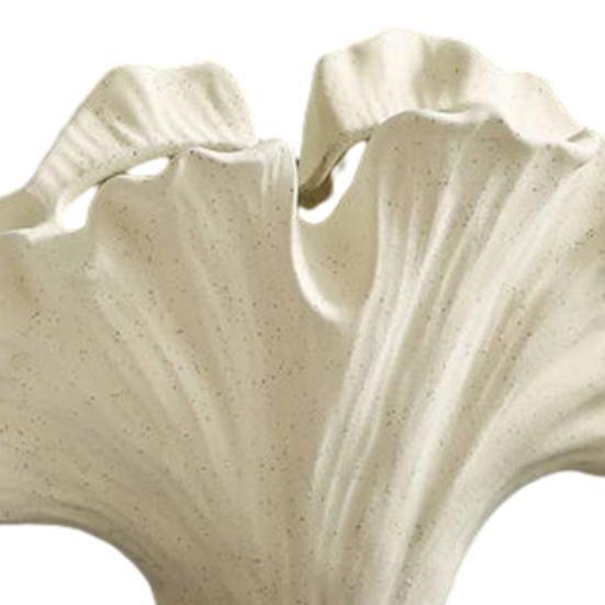 Ceramic Ginkgo Leaf Flower Vase, Artistic Leaf Shape Floral Container, Decorative Vase for Home Office Living Room Table Centerpiece