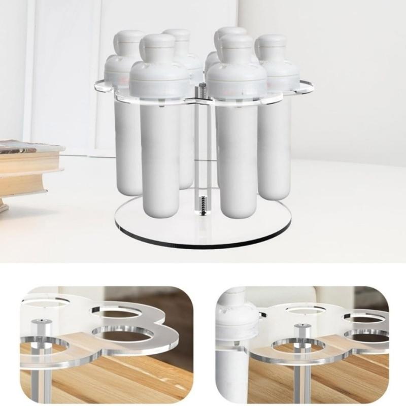 6 Hole Flavor Cartridge Organiser With Acrylic Construction Clear Spacious Designs Stoarge Rack