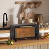 Mini Oven, 9 Liter Capacity, Adjustable Temperature and Cooking Time, with Grill Rack and Baking Tray, Black