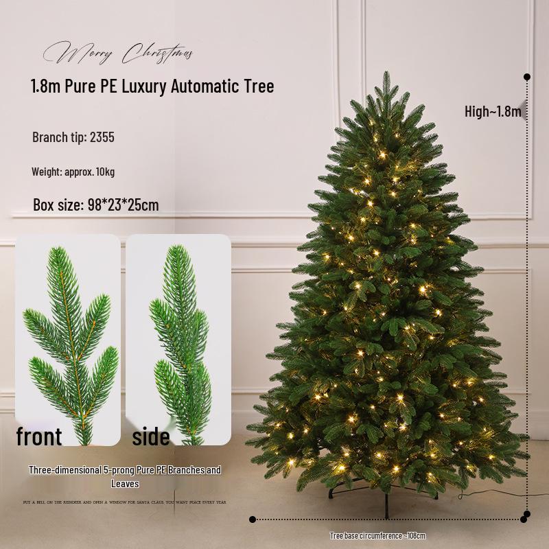 2026 New 2.1m Illuminated Pure PE Christmas Tree for Living Room Home Decor