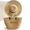 Straw Tote Bag & Wide Brim Sun Hat 2-Piece Set, Beach Bag and UV Protection Straw Hat Combo for Women, for Vacation & Travel