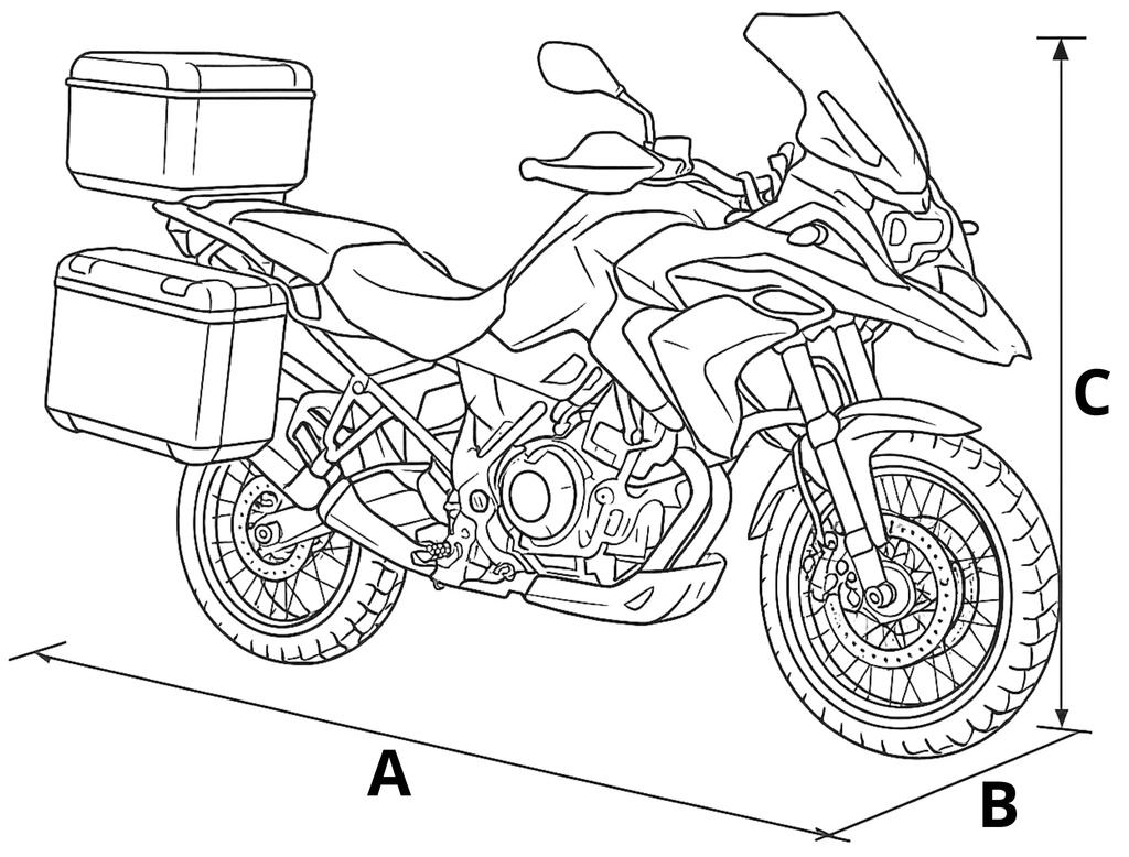 Motorcycle Cover with Top Case 2XL 290x135 SOFT Motor Buckle Exclusive
