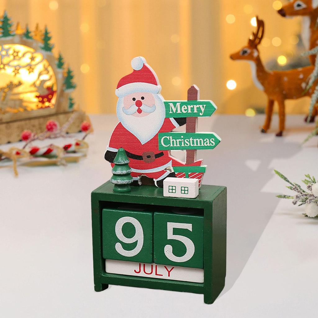 Holiday Wooden Advent Calendar Christmas Countdown Number Blocks Desk Decor for Festive Home
