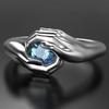 Blue Zircon Retro Punk Double-Handed Ring - Halloween Gift