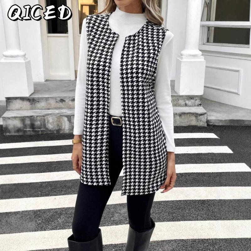 QICED Women's Vintage Casual Autumn Winter Long Sleeve Jackets & Coats