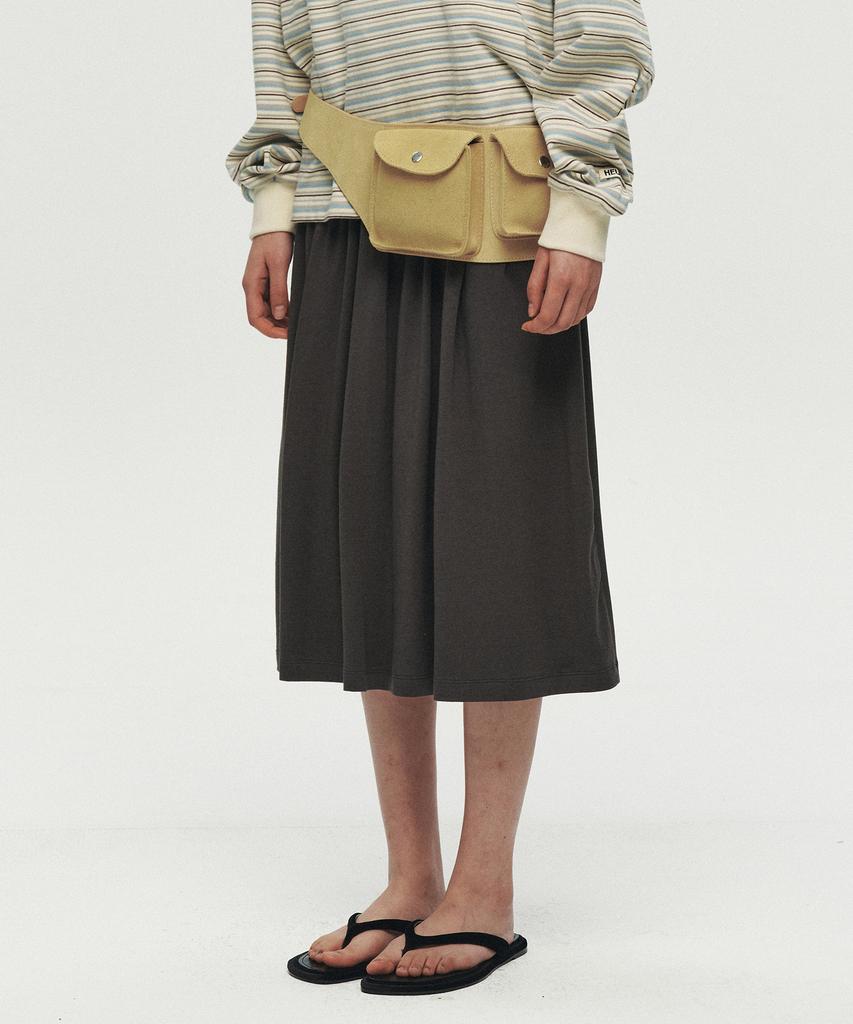 Hoite Drape Layer Skirt (Dark Gray)