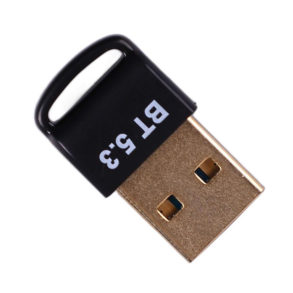 USB Bluetooth Adapter Delayless Gold Plated Plug 5.3 Bluetooth Dongle Transmitter Receiver for Windows 8.1 10 11 PC