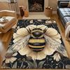 1 Stück Teppich im Retro-Stil mit Bienen- und Blumendruck, moderne Heimdekoration, Bereichsteppich, Wohnzimmer, Schlafzimmer, Bettseite, Sofa, Gang, Korridor, Bodenmatte