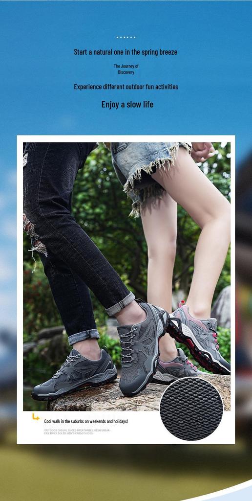 Ultra-Light Breathable Hiking Shoes: Wear-Resistant, Non-Slip, Large Size, Ideal for Outdoor Activities & Camping.