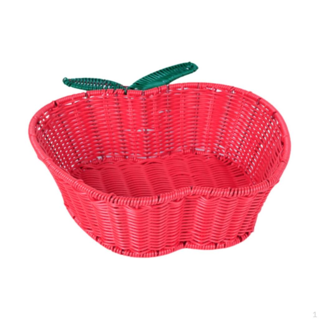 Apple Design Handcrafted Basket for Fruits and Cookies, Imitation Rattan