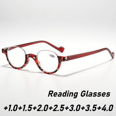 Herren Damen Mode Luxus Runde Halbrand Lesebrille Ultraleicht Weitsichtigkeitsbrille Neu Retro Blaulichtfilterbrille
