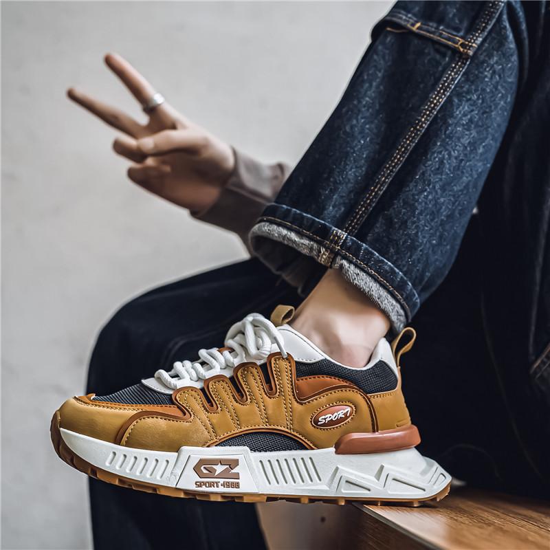 Fashion Sneakers Men's Shoes Vulcanized Platform Sneakers Men Street Style Walking Vulcanized Casual Shoes Men Green