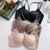 Front buckle seamless beautiful back bra without steel ring bra, large chest showing small seamless women's smooth surface gathering bra cover