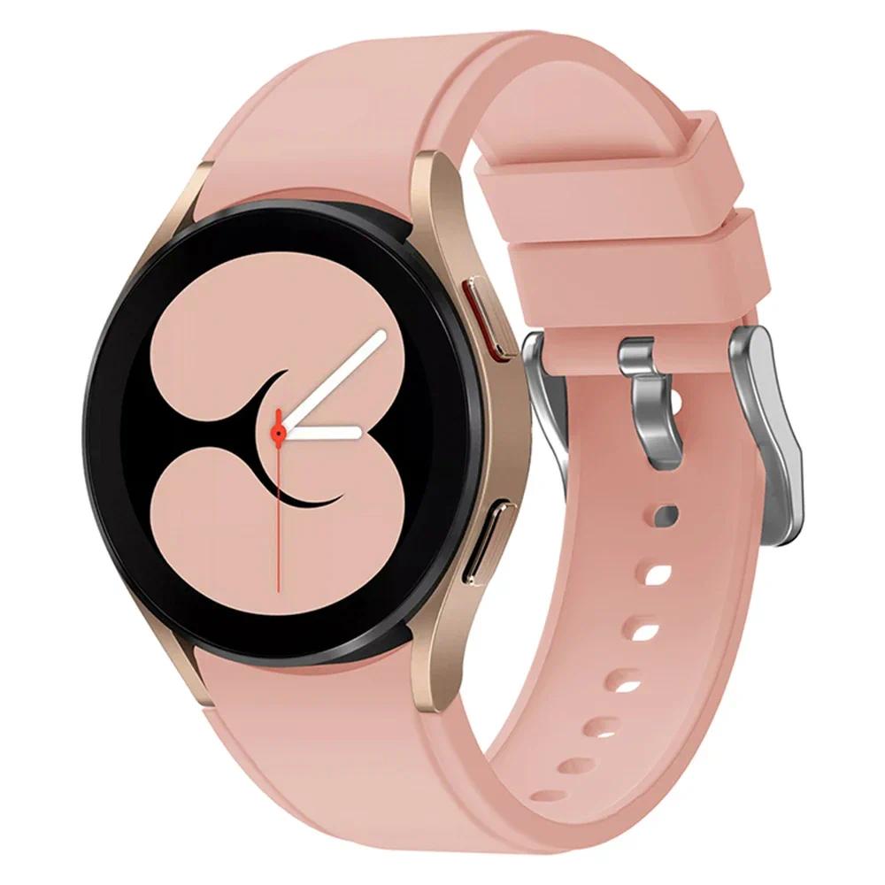 20mm Silicone Strap For Samsung Galaxy Watch 7 6 5 4 44mm 40mm 5 Pro 45mm No Gap Comfortable Wristband Watch 6 Classic 47mm 46mm
