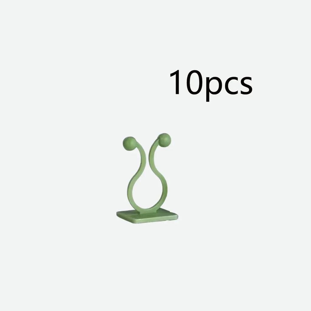 10pcs-pack Plant Climbing Wall Fixture Clips Rattan Vine Fixer Self-Adhesive Hook Invisible Garden Binding Clip Wall StickyClip