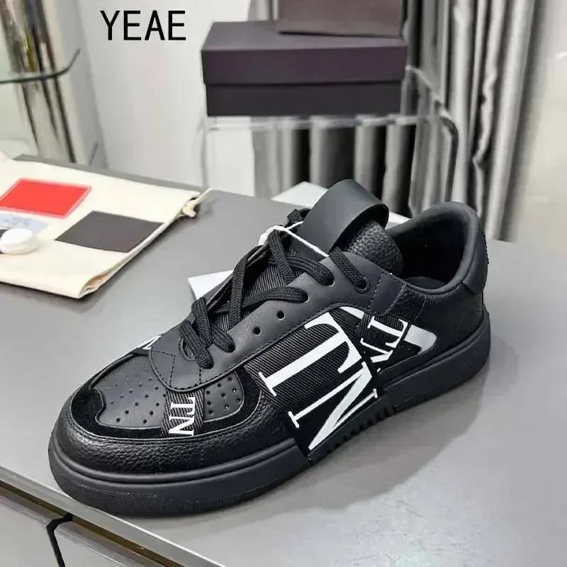 High-quality luxury trend colorful patchwork letters casual shoes High-end men's and women's leather shoes