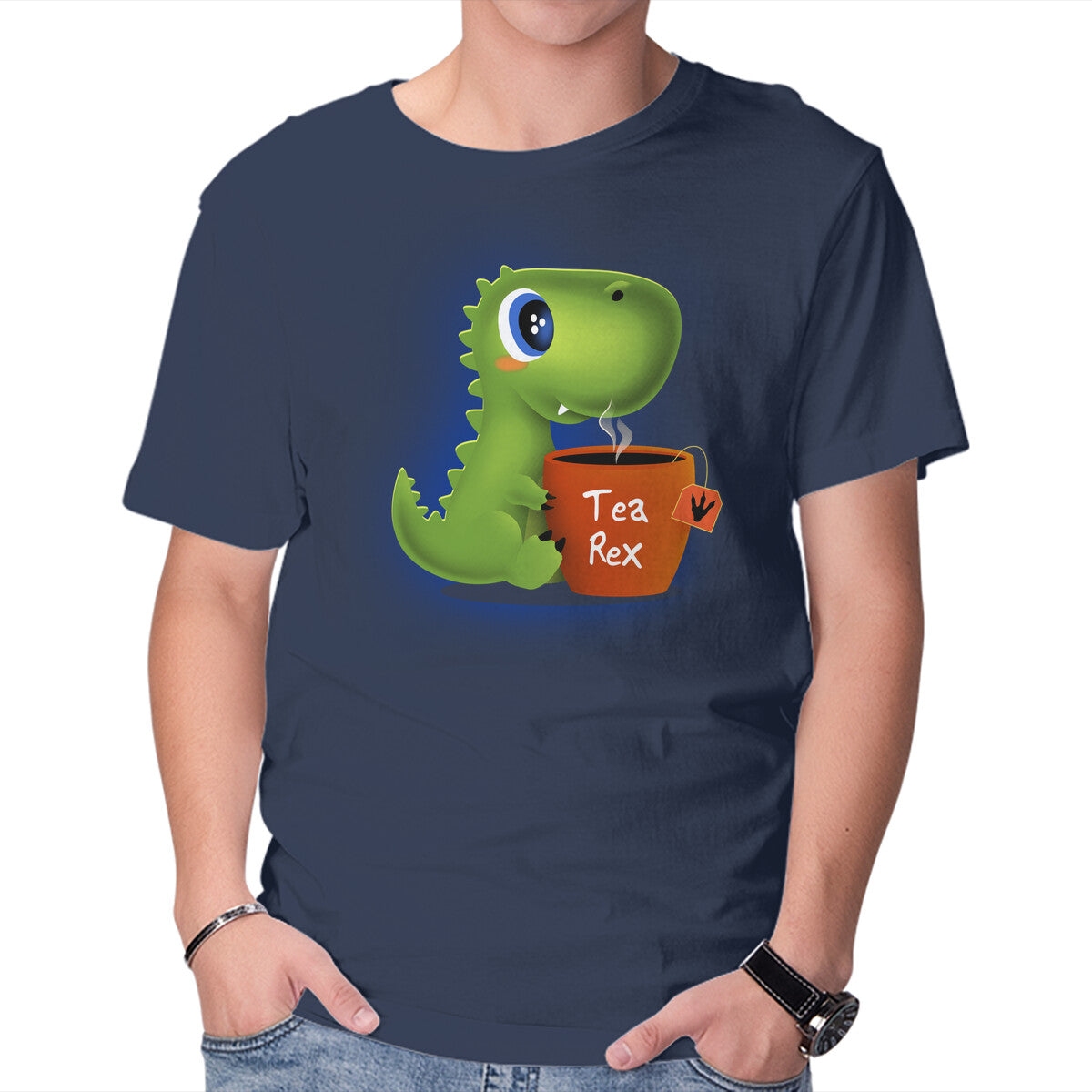Unisex Crew Neck T-Shirt Tea Rex Graphic Short Sleeve Casual Tee S