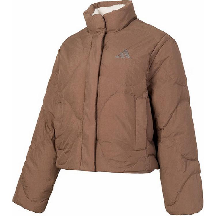 adidas Women s Short Stand-Collar Down Jacket Dark Brown JG5945 2XL