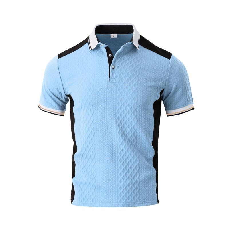 Men's Jacquard Short Sleeve Casual T-Shirt.