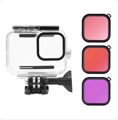 2024 Waterproof Case For Gopro 13/12/11/10/9 Swimming Cover Box Diving 60m Underwater Housing Protective Shell Camera Surf Accessory