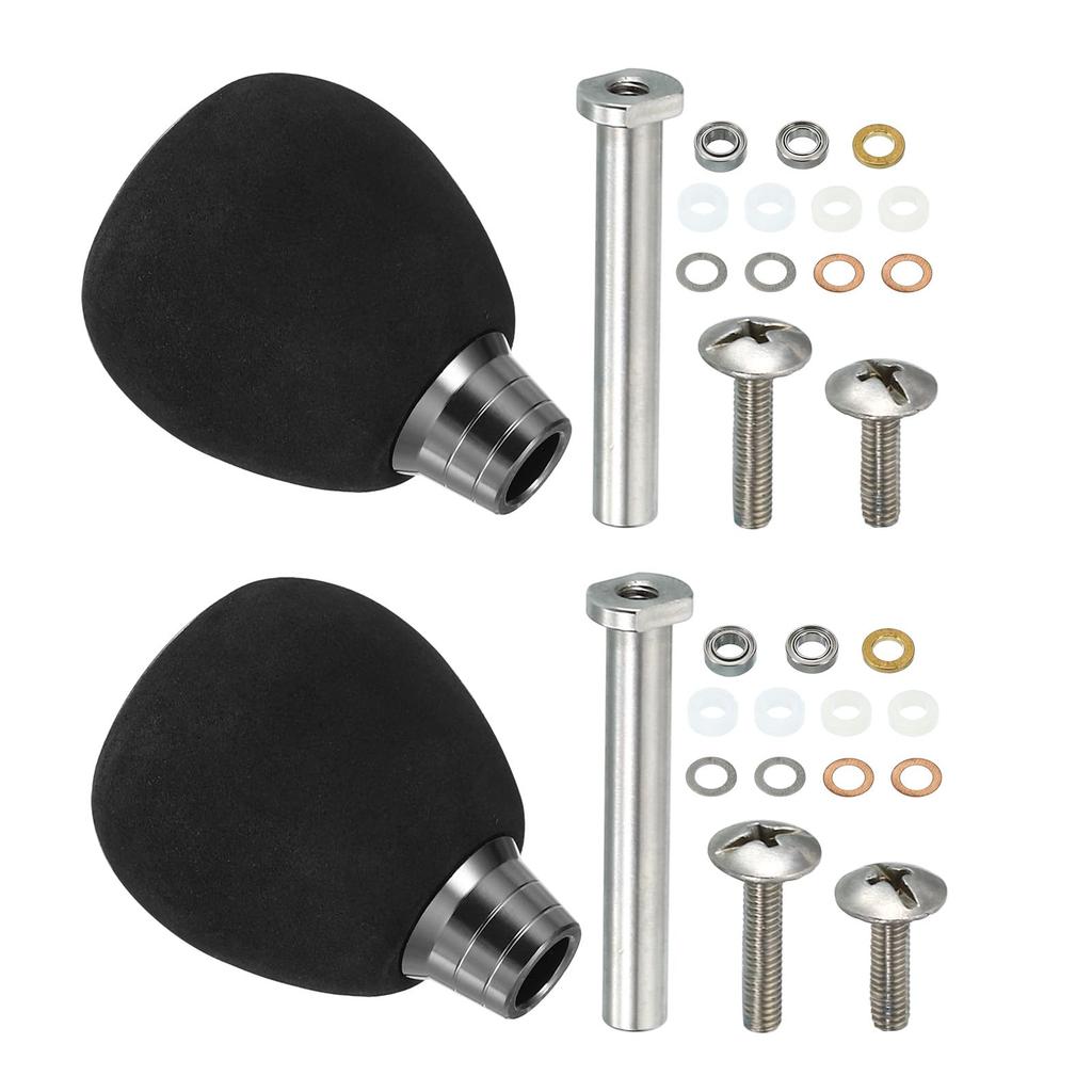 PATIKIL Fishing Reel Handle Knob 2 Sets Lightweight EVA Fishing Reel Power Knob Handle Grip Fishing Reel Replacement Parts Silver