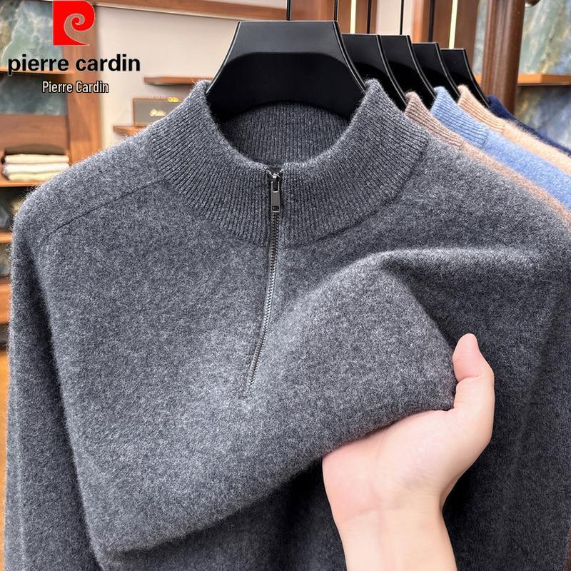Pierre Cardin Men's Premium Wool-Cashmere Blend Mock Neck Sweater