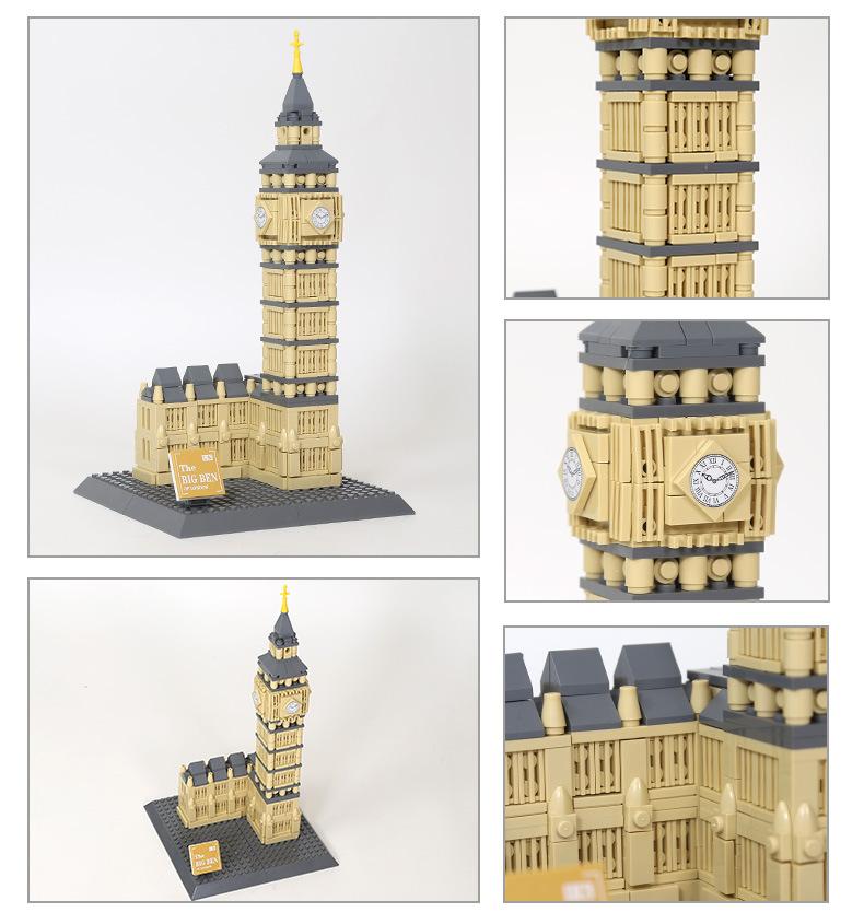 Educational Bricks London Big Ben Elizabeth Tower Building Blocks Model Assembly Puzzle Toys Gifts For Adults Decoration