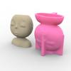 Face Flower Pot Silicone Mold Succulent Planter Concrete Mold Cute Concrete Cement Mold for DIY Pen Holder,Home Decor