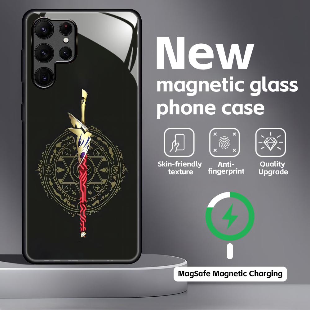 Fate strange Fake Phone Case For Samsung S25 S24 S23 S22 S21 S20 Plus Ultra Note20 Glass Magnetic Case