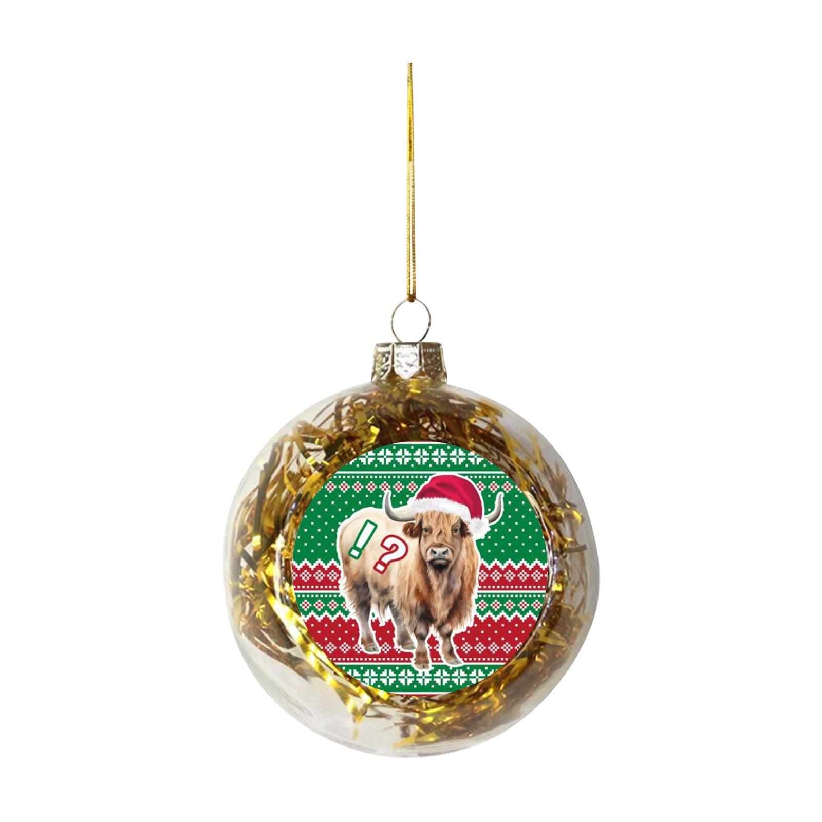 

Customized Pattern High Transparency Christmas Ball With Ribbon золотий