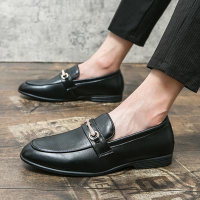 Fashion British Style Men Casual Shoes Breathable Leather Business Office Shoes Driving Comfortable Slip On Daily Commute Casual Shoes