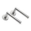 Door Lever Set with Handles & Concealed Keyhole Steel Key Locking Door Handle Round Door Handle for Interior Security