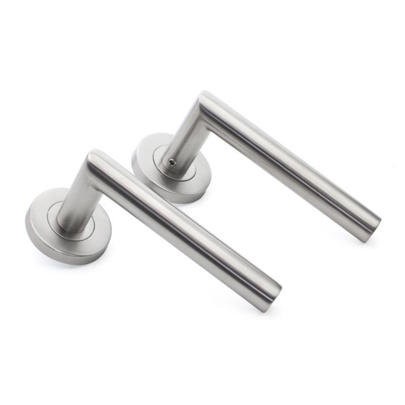 Door Lever Set with Handles & Concealed Keyhole Steel Key Locking Door Handle Round Door Handle for Interior Security