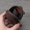 PU Leather Coin Purse Retro Small Zipper Pouch For Coins Earphones Accessories Bag Pendant