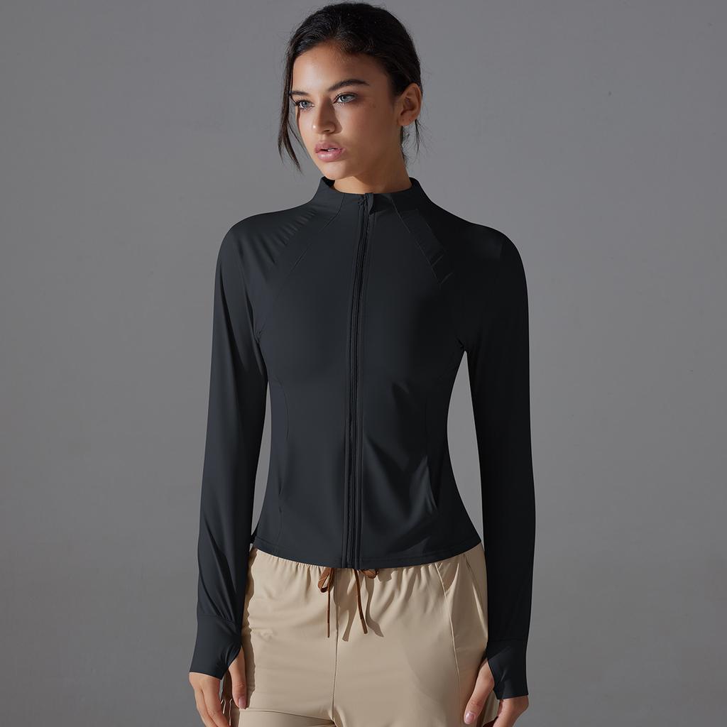 Nylon Yarn Ice Silk Cool Yoga Slimming Sunscreen Slimming Coat Female Summer Anti-ultraviolet Breathable Sun-protective Clothing