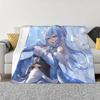 Hololive Virtuelle Host-Gruppe Boxdecke Flanell Dekoration Yukihana Lamy Tragbar Heim Bettdecke