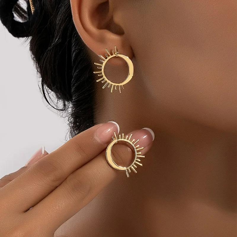 Vintage Sun Flower Earrings for Women Girls Retro Big Sunflower Earrings Jewelry Prevent Allergy Party Accessories Gift Jewelry