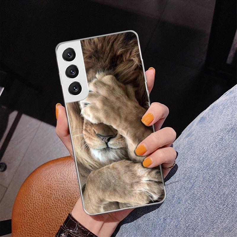 Lion Alpha Male Cub King Phone Case For Samsung Galaxy S24 S25 Edge S26 Ultra S23 S22 S21 Plus S20 FE + Personalized Print Cover