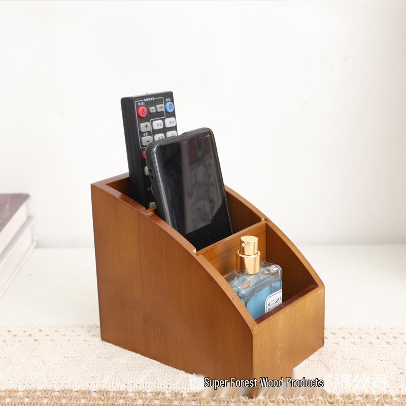 Wooden Straw Storage and Cutlery Organizer Box