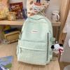 Niche Design Simple Backpack Female College Student Junior High School Girl Japanese Soft Girl Bubble Grid High Value Schoolbag