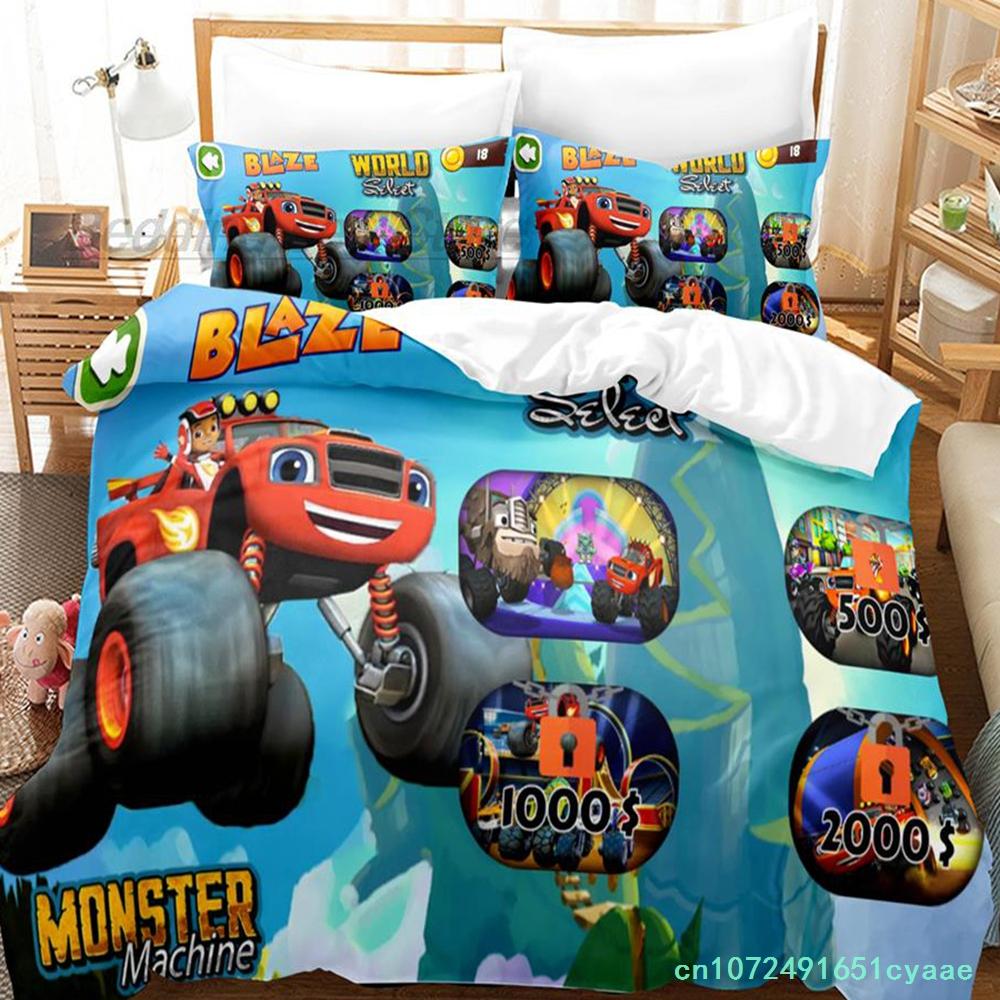Blaze und die Monster-Maschinen Bettwäsche-Set Einzelbett Twin Full Queen King Size Bettwäsche-Set Schlafzimmer für Erwachsene und Kinder Bettbezug-Sets 3D-Druck