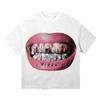 Trendy Big Lips Jewelry Rich Hip Hop Street Harajuku Style Casual TShirt Mens and Womens Luxury Brand Top 2026 New